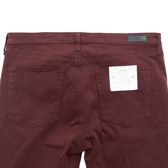 AG Adriano Goldschmied Maroon The Prima Cigarette Leg Jeans Size 32 - Picture 8 of 13